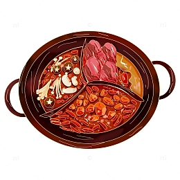 手绘重庆美食重庆火锅元素