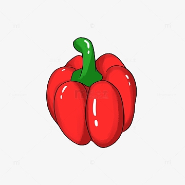 卡通红色太空椒彩椒辣椒手绘图