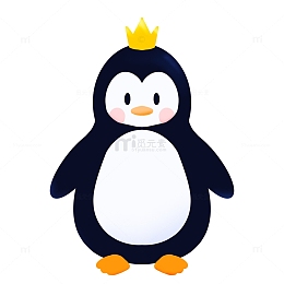 黑色卡通企鹅