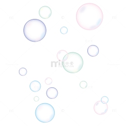 彩色气泡漂浮元素