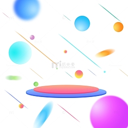 彩色悬浮漂浮圆球装饰活动促销动感元素