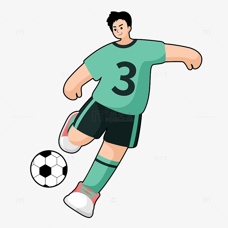世界杯足球比赛运动扁平手绘人物