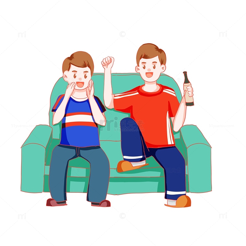世界杯看球赛加油呐喊 看球赛喝酒男人沙发