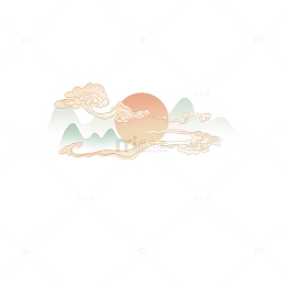 国潮山水中国风古风电商促背景