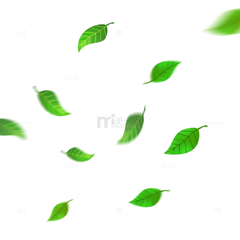 绿色小清新漂浮树叶