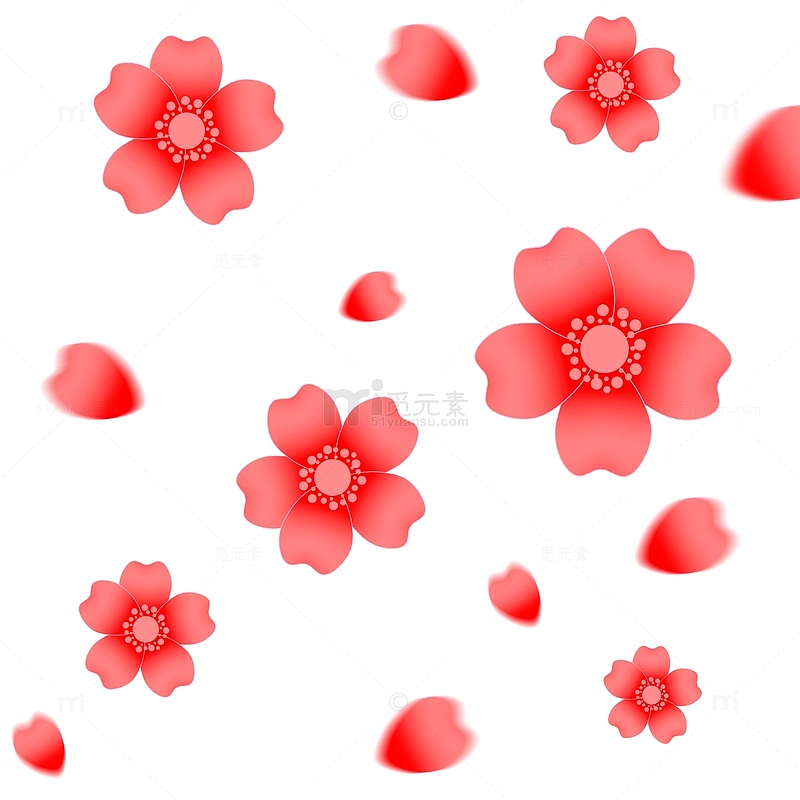 红色漂浮花瓣儿