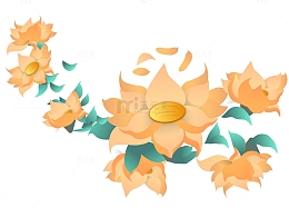 渐变花朵元素