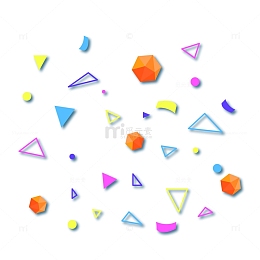 小清新电商简约几何漂浮元素