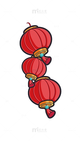 红色春节矢量灯笼喜庆吉祥
