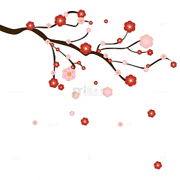 元旦春节新年梅花海报装饰
