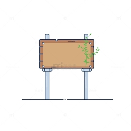 棕色手绘告示牌