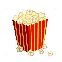 红色纸盒装爆米花