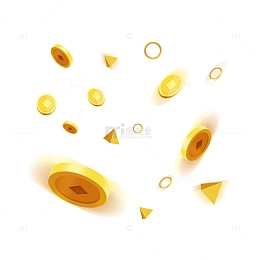 金色电商漂浮元素