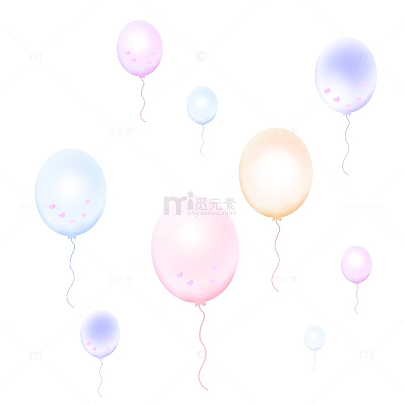 手绘可爱气球半透明节日漂浮装饰