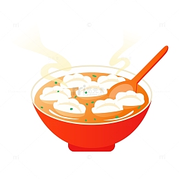 冬至节气饺子矢量图