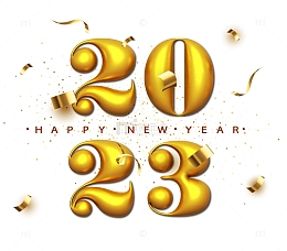 新年年会金色2023艺术字