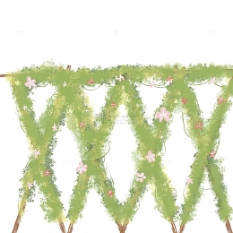 手绘文艺轻质感藤蔓花卉植物花园爬藤栅栏