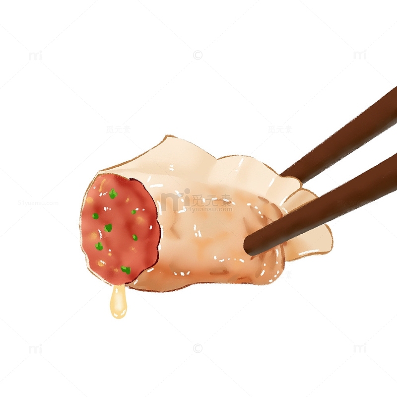 诱人美味的饺子冬至手绘图