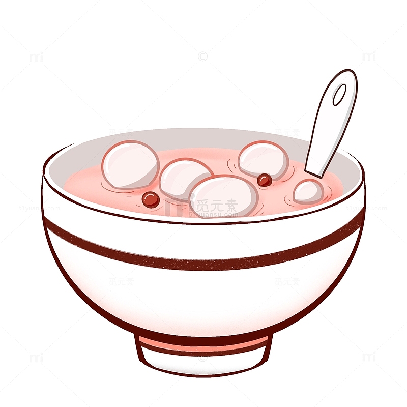 粉色汤圆卡通元素