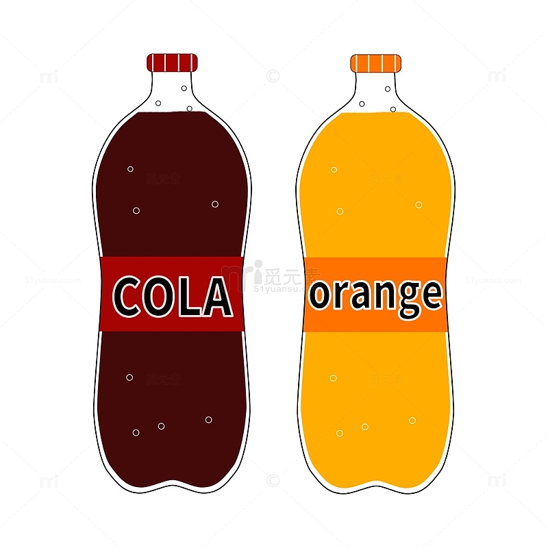 可乐橙汁饮料大瓶世界杯手绘元素