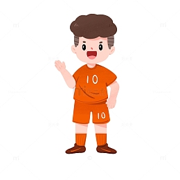 世界杯足球队球服男孩手绘图