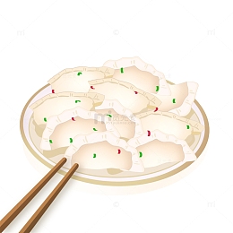卡通冬至冬天新年春节食物饺子手绘图