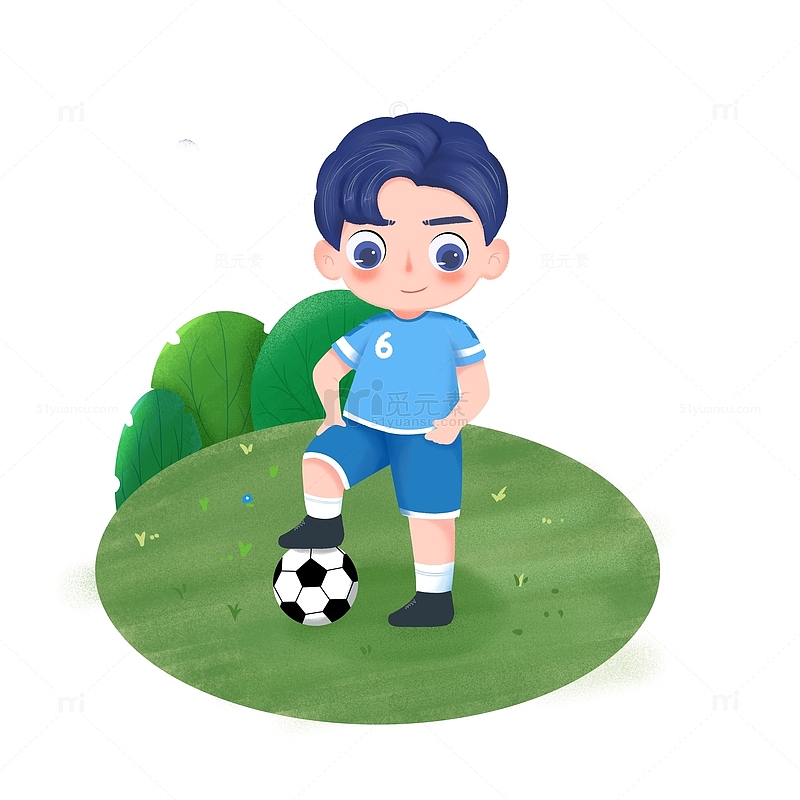 绿色蓝色世界杯足球体育小男孩