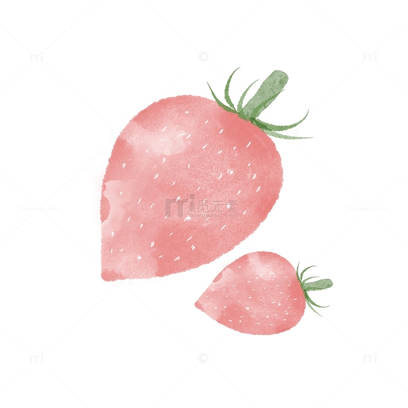 水彩风水果粉色草莓文艺可爱卡通手账贴纸