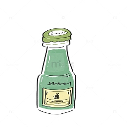 水彩风玻璃罐果酱饮料绿色瓶装手账贴纸