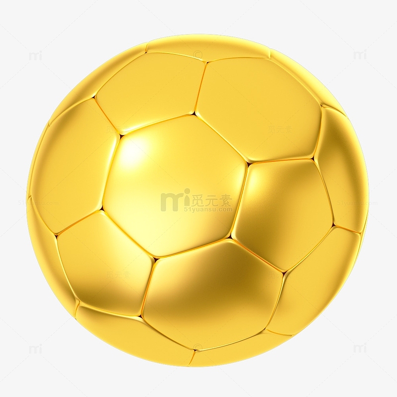 金属黄金足球3D元素世界杯