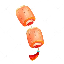 古风流苏悬挂灯笼手绘图