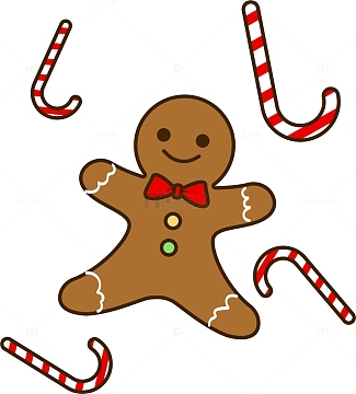 圣诞节可爱素材饼干人糖果