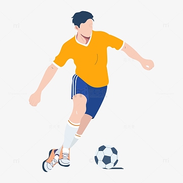 世界杯足球比赛运动员踢足球插画