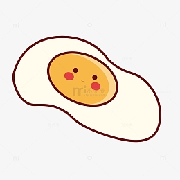 暖色煎鸡蛋可爱卡通食物元素