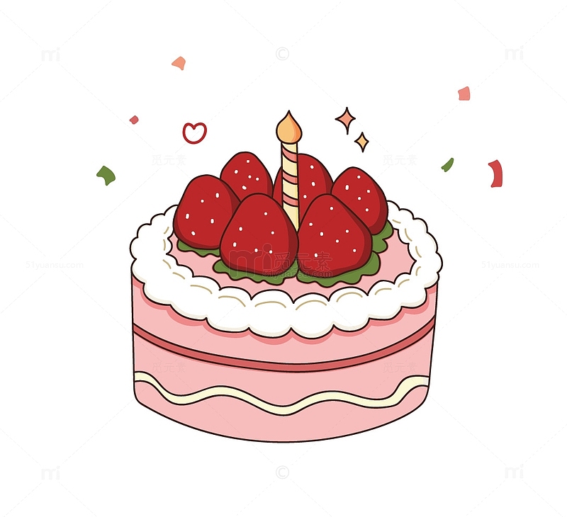粉色草莓蛋糕生日蛋糕动物奶油甜点