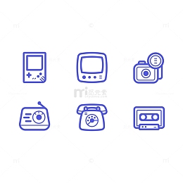 复古3C数码娱乐IT互联网APP图标UI