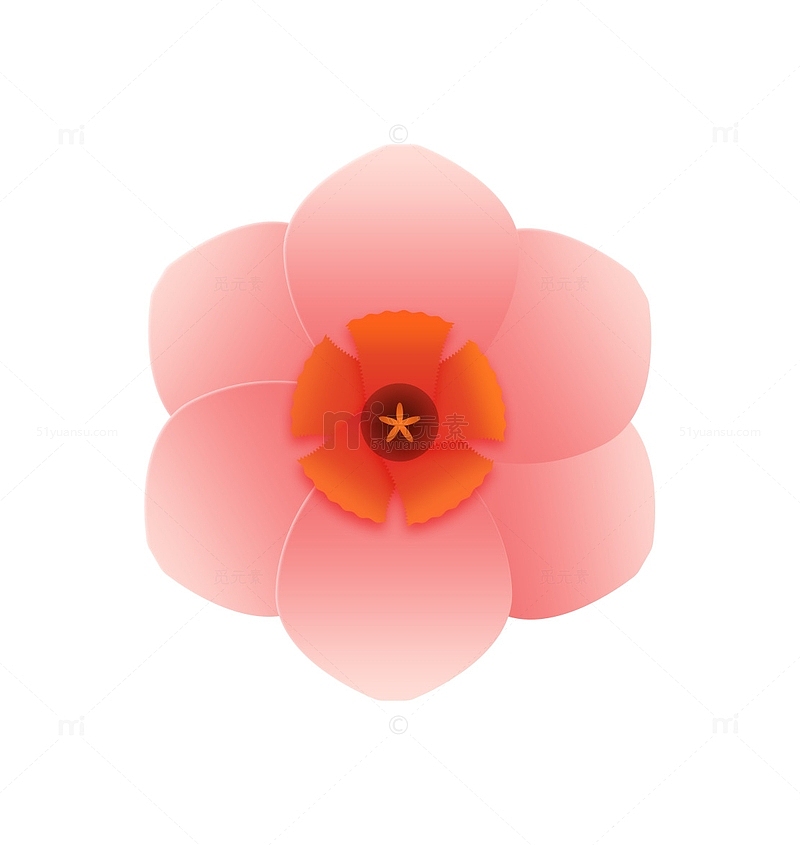 粉色花朵手绘元素