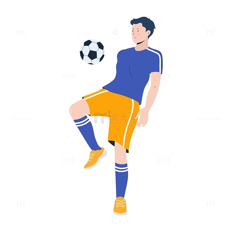 世界杯踢足球足球赛运动员人物插画