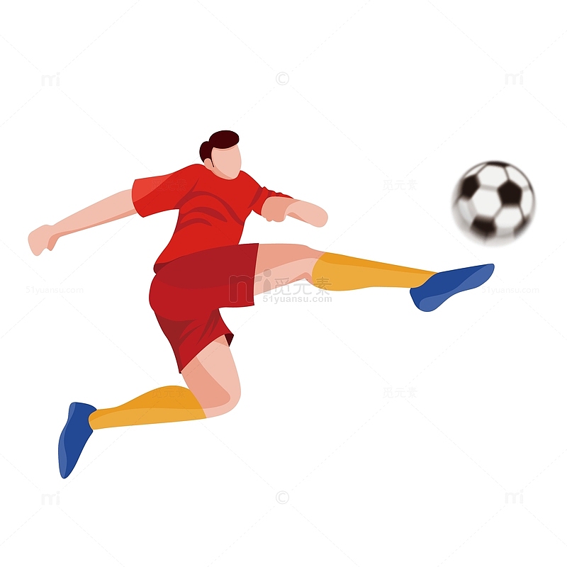 足球运动员世界杯比赛男足射门矢量元素
