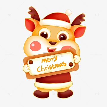圣诞节小鹿卡通形象ip元素