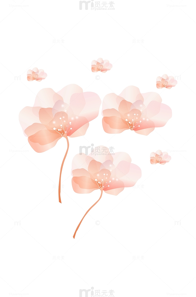 粉色花瓣装饰元素
