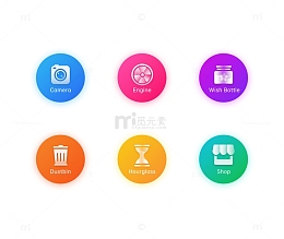 彩色渐变弥散通透质感手机APP图标UI