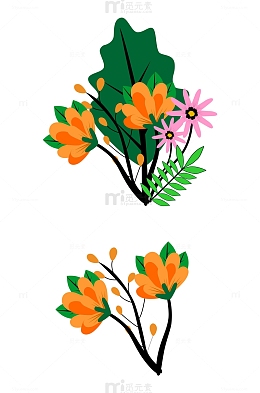 黄色小花元素