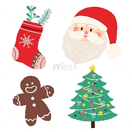 卡通可爱圣诞老人圣诞手绘小元素