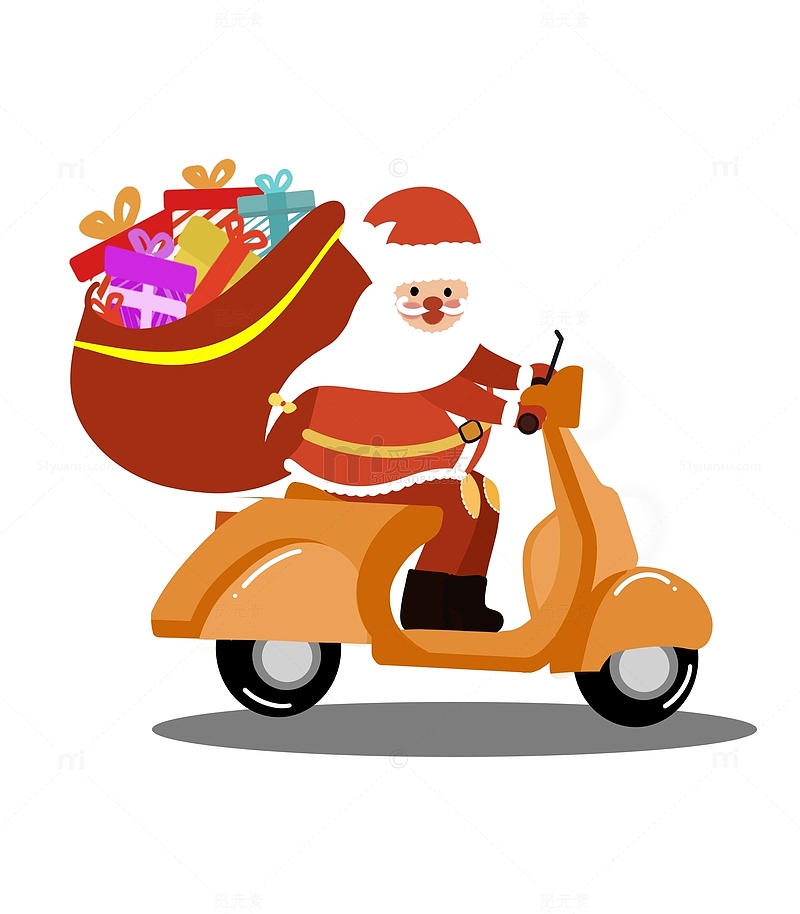 骑着小电摩的圣诞老人