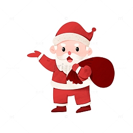 圣诞节圣诞老人准备送礼物手绘图