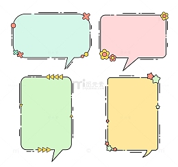 绿色清新马卡龙边框气泡框文本框孟菲斯元素