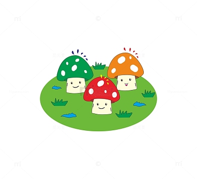 最新绿色蘑菇素材-绿色蘑菇图片元素-觅元素