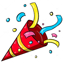 礼花庆祝生日卡通绘画喝彩加油