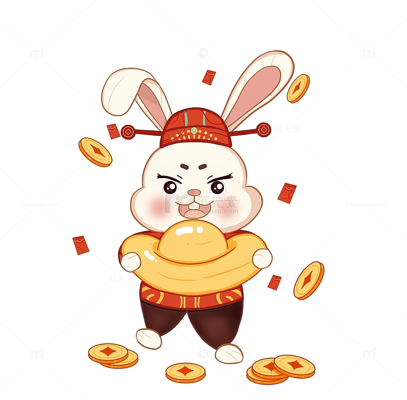 新春插画财神兔